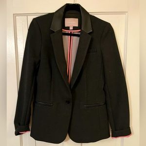 Women’s Banana Republic Black Blazer w. Faux Leather Details
